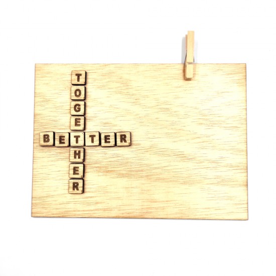 Ξύλινη κάρτα  scrable" BETTER TOGETHER"