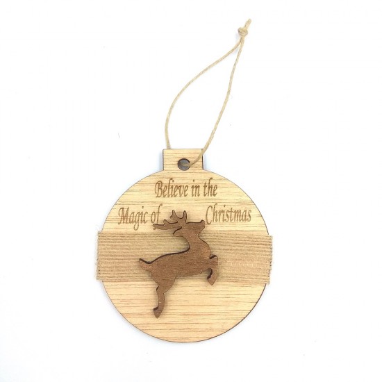 Χριστουγεννιάτικο ξύλινο  στολίδι  ελάφι